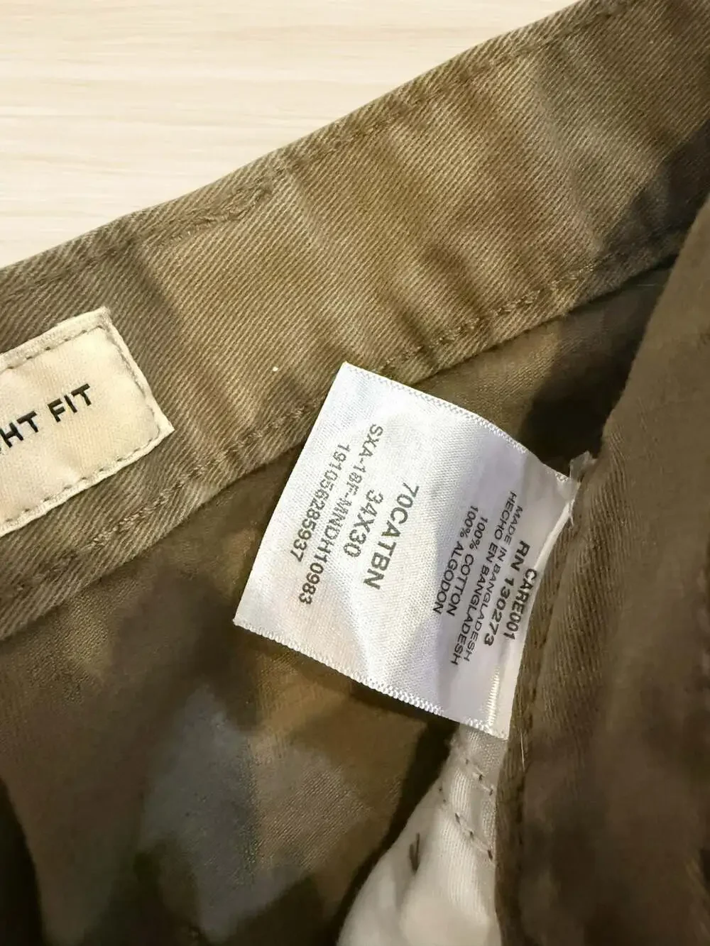 Wrangler Straight Fit Brown Cargo Pants Size 34X30